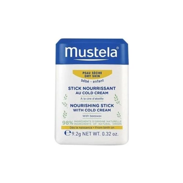 Mustela Cold Cream Ve Organik Balmumu İçeren, Kuru Dudaklar Ve Yanaklar İçin Besleyici Stick 9,2 gr