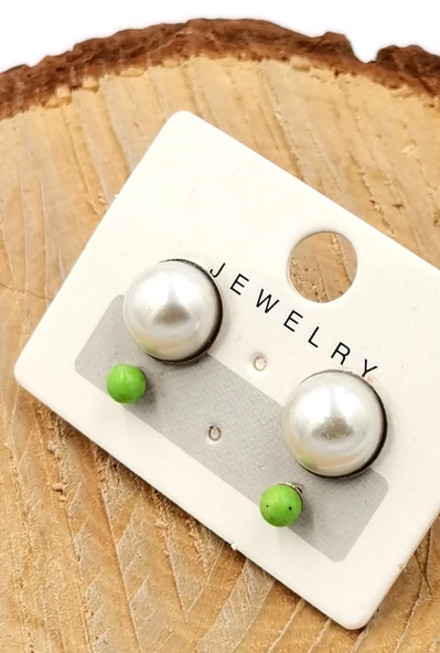 Renkli Kararmaz 2 Çift Figürlü Lüks Küpe