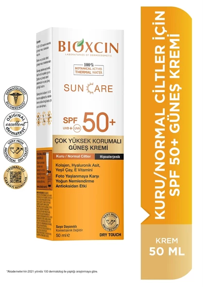 Bioxcin Sun Care Kuru Ciltler İçin Güneş Kremi Spf 50+ 50 ml