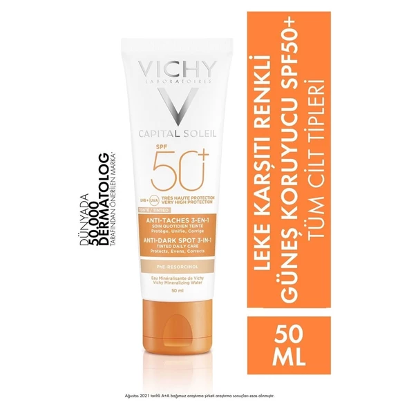 Vichy Capital Soleil Çok Yüksek Korumalı Leke Karşıtı Yüz Kremi - Spf 50+(Uva+Uvb ) 50 ml