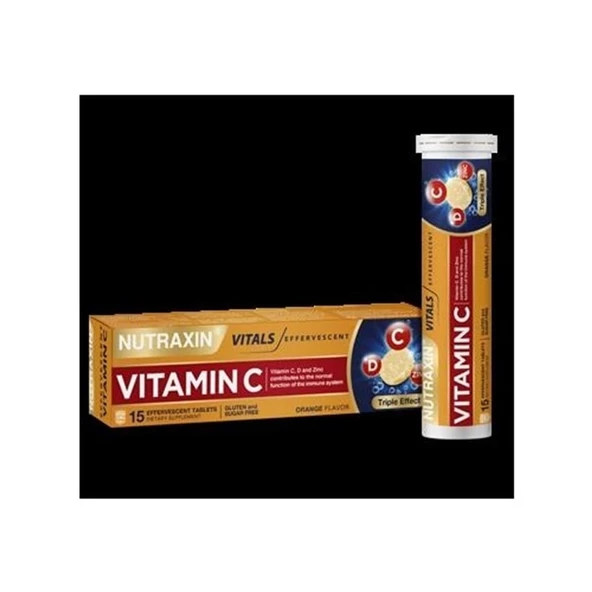 Nutraxin Efervesan Vitamin C-D-Zinc 15 Tablet