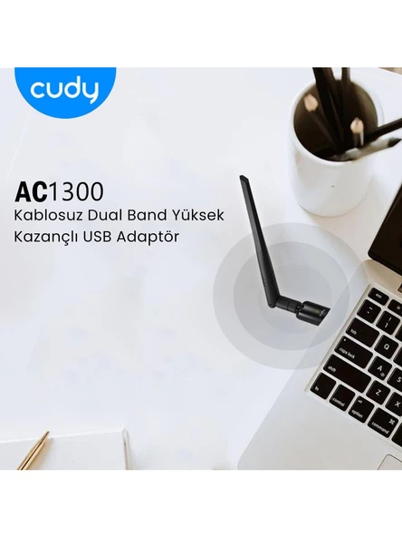 Cudy WU1400 1300 Mbps Kablosuz Ağ Adaptörü - 4