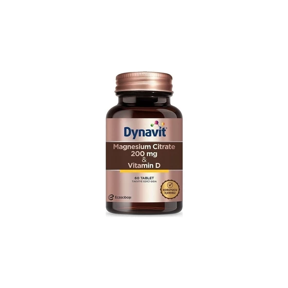 Dynavit Magnesium Citrate 200 Mg & Vitamin D 60 Tablet