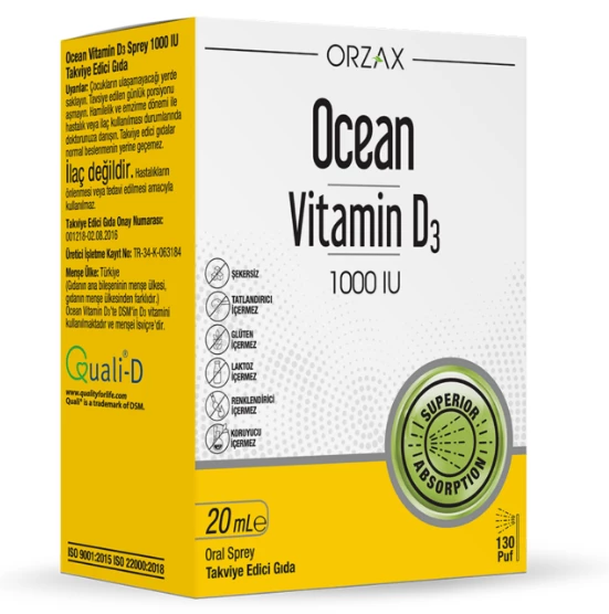 Ocean Vitamin D3 1000 IU 20 ml Sprey / 130 doz