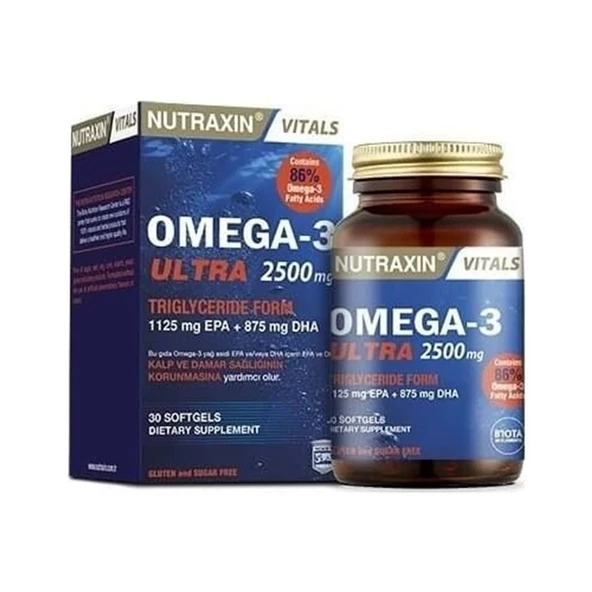 Nutraxin Omega-3 Ultra 2500 Mg 30 Yumuşak Jelatin Kapsül