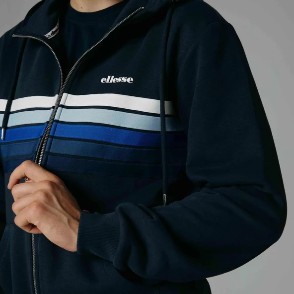Ellesse Fermuarlı Kapüşonlu Erkek Lacivert Sweat EM260 - 4