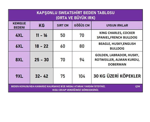 Move Extra Kapşonlu Sweatshirt Orta ve Büyük Irklar İçin - 4