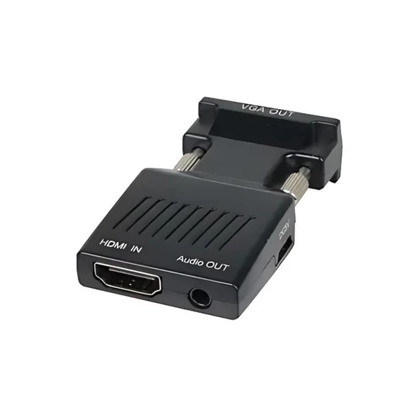 Vcom CA336A Vga Erkek To Hdmi Dişi Dönüştürücü, Siyah - Resim 2