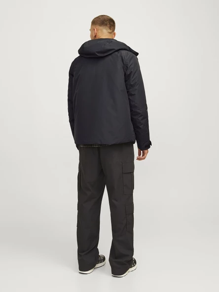 JACK JONES Erkek Softshell Su Geçirmez Siyah Mont 12262093 - 4