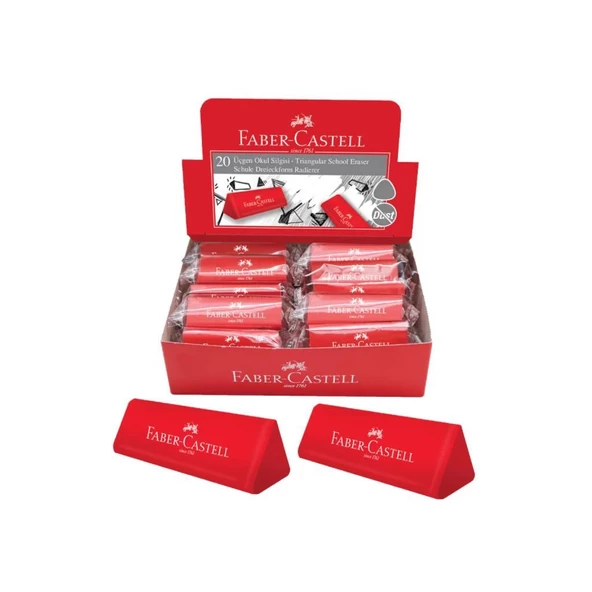 Faber Castell Silgi Dust-Free Üçgen Kırmızı 20'Li 5130187236000