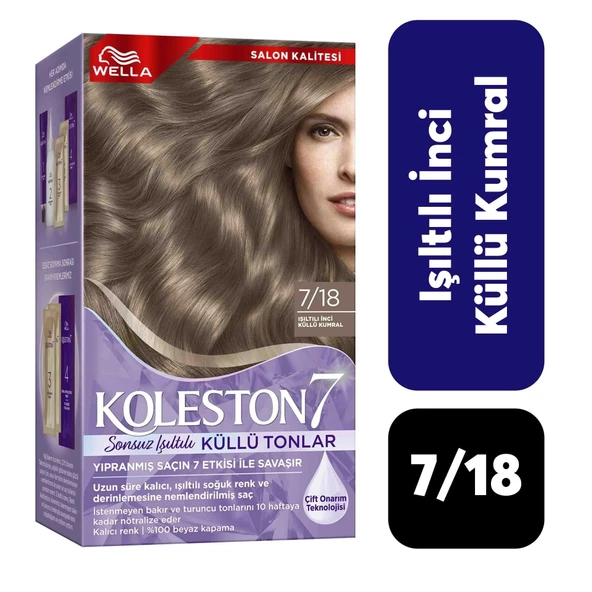 Koleston Kit Saç Boyası 7/18 Işıltılı İnci Küllü Kumral