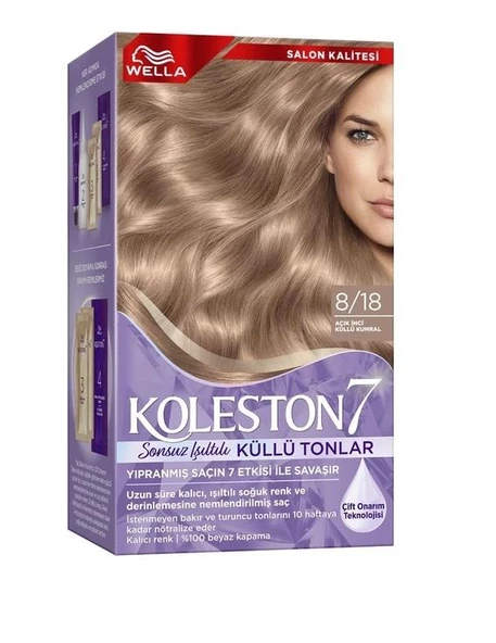 Koleston Kit Saç Boyası 8/18 Açık İnci Küllü Kumral