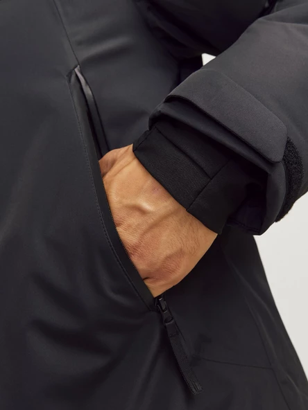 JACK JONES Erkek Softshell Su Geçirmez Siyah Mont 12262093 - 7