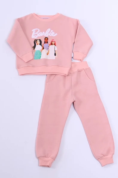 KIZ ÇOCUK EŞOFMAN TAKIMI KARAKTER BASKILI PUL PAYETLİ A59 - Resim 5