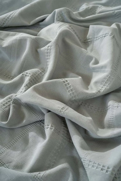 Rivaİstanbul Fiorella Mint Çift Kişilik Çarşaflı Yatak Örtüsü Takımı 6 Parça Uyku Seti - Resim 8