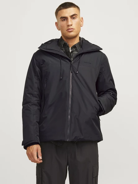 JACK JONES Erkek Softshell Su Geçirmez Siyah Mont 12262093 - 2