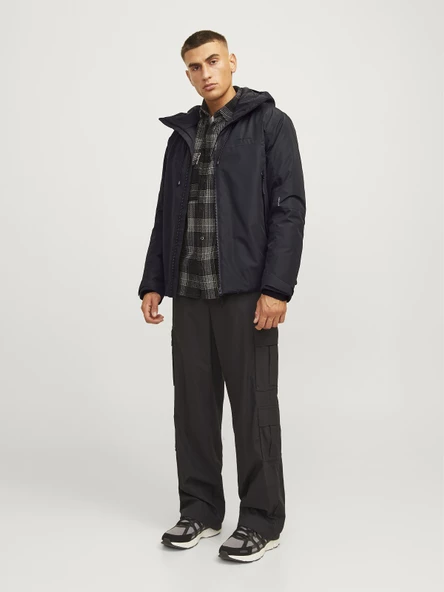 JACK JONES Erkek Softshell Su Geçirmez Siyah Mont 12262093 - 5