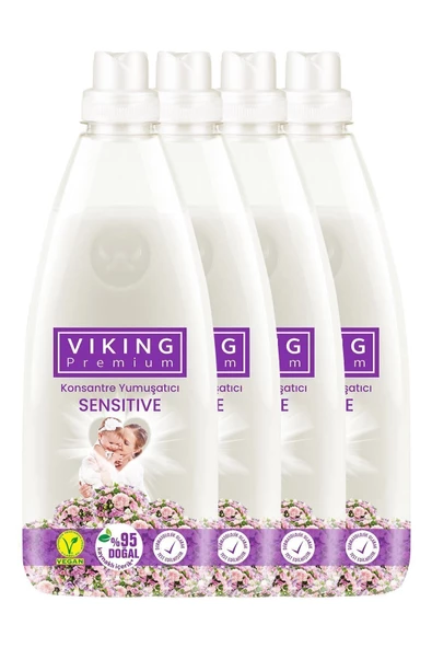 Viking Premium Sensitive Konsantre Yumuşatıcı 1200 Ml X 4 Adet