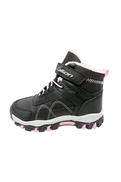Callion 06P Deri Kız Çocuk Sneakers Bot Siyah Pembe - 3