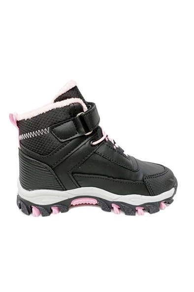 Callion 06P Deri Kız Çocuk Sneakers Bot Siyah Pembe - 2
