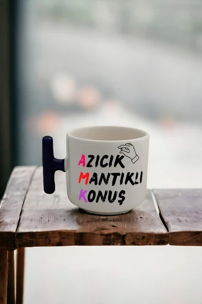 Azıcık Mantıklı Konuş Yazı Baskılı Latte& Espresso El Yapımı T Kulplu