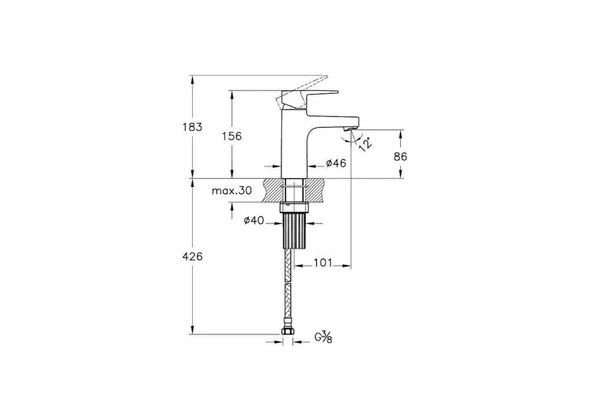 Artema Flow Square Krom Lavabo Bataryası A43044 - 2
