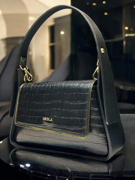 İSOLA El Ve Kol Çantası Olarak Tasarlanmış Suni Deri Bayan Omuz Çantası SL.73634496SYH - Resim 3