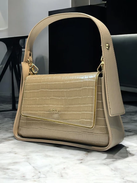 İSOLA El Ve Kol Çantası Olarak Tasarlanmış Suni Deri Bayan Omuz Çantası SL.73634496VZN - Resim 3