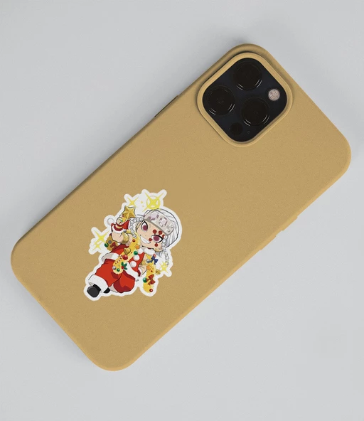 Demon Slayer-Merry Christmas- Yılbaşı 2li çıkartma-etiket-süsleme-hediye- başarı çıkartmaları - Resim 4