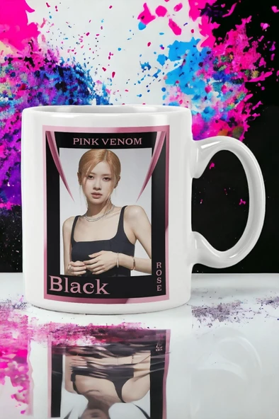 Hediyemi Blackpink Grubu Rose Poster Baskılı Kupa Bardak