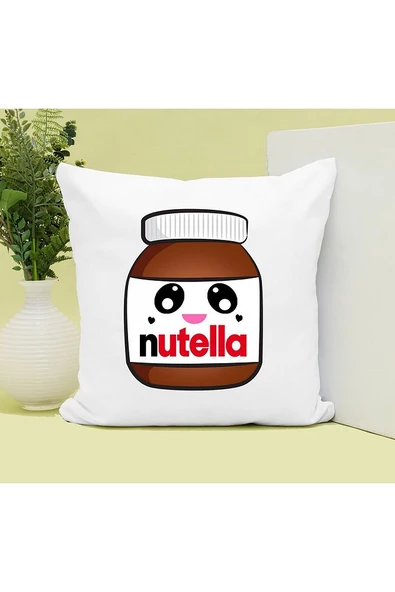 Nutella Kavanoz Baskılı Kupa ve Yastık Hediyelik Set Arkadaşa Hediye - 2