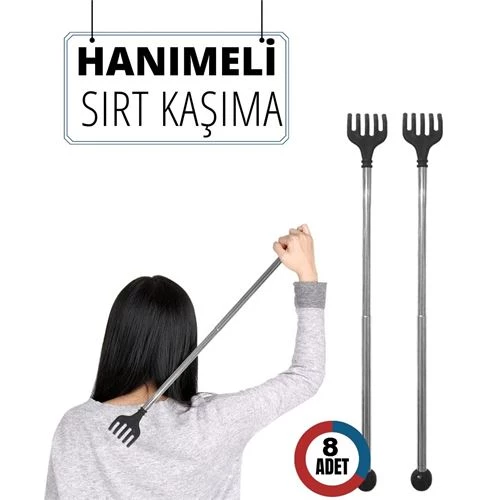 8 ADET Hanımeli Metal Sırt Kaşıma Aparatı 714307 Toptan Paket