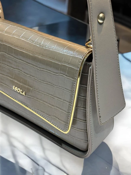 İSOLA El Ve Kol Çantası Olarak Tasarlanmış Suni Deri Bayan Omuz Çantası SL.73634496VZN - Resim 5