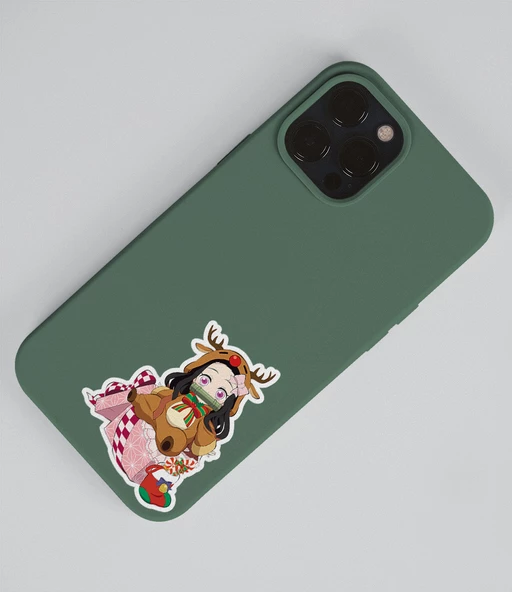 Demon Slayer-Merry Christmas- Yılbaşı 2li çıkartma-etiket-süsleme-hediye- başarı çıkartmaları - Resim 5