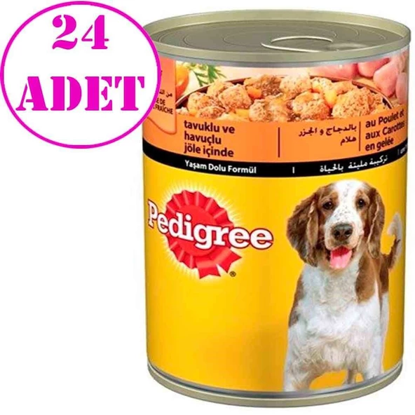 Pedigree Tavuklu-Havuçlu Konserve 400 gr x 24 Adet