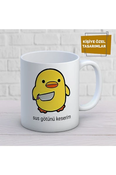 Civciv Komik Keserim Seni Replik Baskılı Kupa Bardak - 1