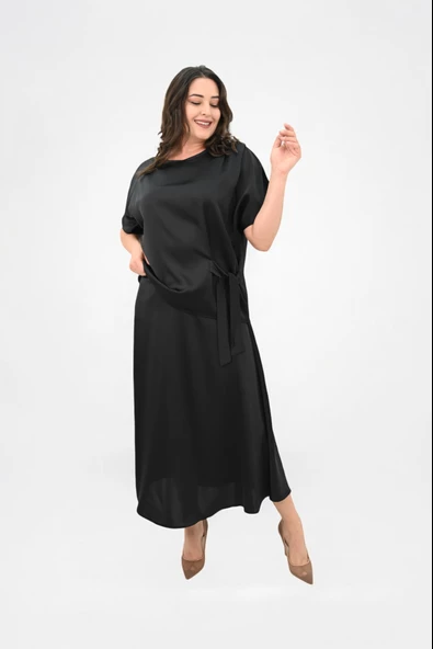 Kadın Büyük Beden Saten Etek Takım 6310-25 - 5