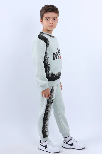 ERKEK ÇOCUK 3 İPLİK EŞOFMAN TAKIMI MNT BASKILI E18 - Resim 11