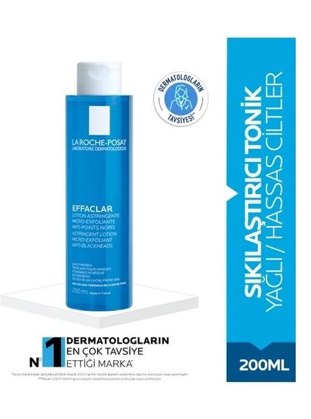 La Roche-Posay Effaclar Yüz Tonik Sıkılaştırıcı Soyucu 200 Ml