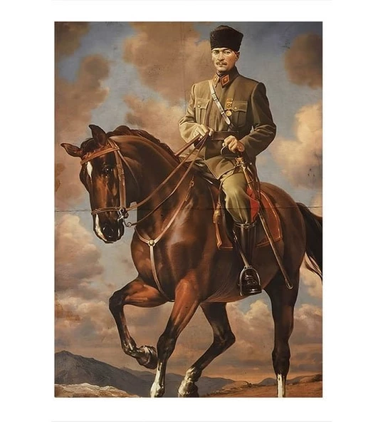 Hediyemi Mustafa Kemal Atatürk 18 x 27 Cm MDF Tablo (Çift Taraflı Bantlı )