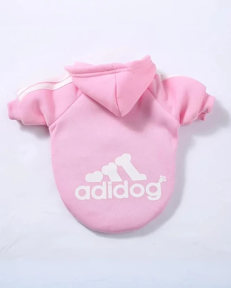 Baby Pink Adidog Kapşonlu Sweatshirt Köpek Kazağı - 4