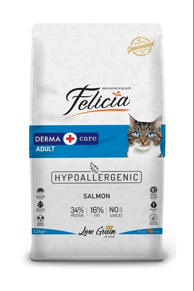 Felicia 12 Kg Yetişkin Somonlu Az Tahıllı Kedi Maması