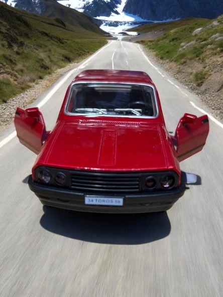 Metal Araba Çek Bırak Toros Bordo Sesli ve Işıklı ( 1/36 Ölçek ) - 2