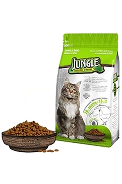 Jungle Tavuk Ve Balıklı Yetişkin Kedi Maması 1,5Kg