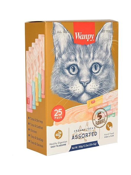 Wanpy Karışık Lezzetli Sıvı Kedi Ödülü 25X14 Gr