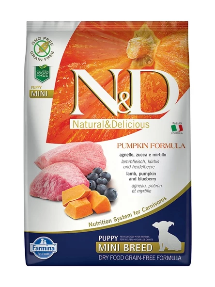 N&d Pumpkin Tahılsız Bal Kabaklı Kuzu Etli Ve Yaban Mersinli Minik Irk Yavru Köpek Maması 7 Kg