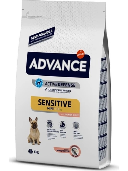 Advance Mini Sensitive Somonlu Küçük Irk Yetişkin Köpek Maması 3 Kg