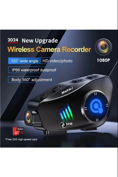 1080P Kamera Kayıt Özellikli Motosiklet Kask Kulaklık Q-28P 32Gb Hafıza Kartı Hediyeli Wireless APP - 2