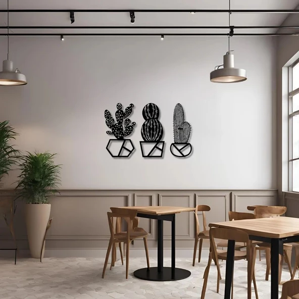 Sanatsal Metal Tablo Kaktüs (Cactus) Metal Duvar Tablosu Doğal - Resim 3