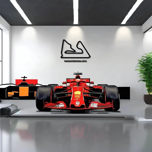 Sanatsal Metal Tablo Bahreyn Grand Prix Metal Duvar Tablosu Formula 1 - 4